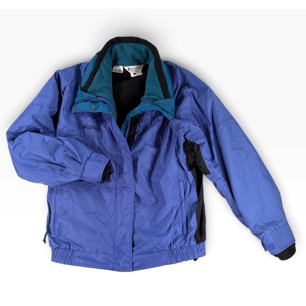 Vintage Columbia Bugaboo Jacket Womens Large Teal Purple Ski Winter Coat 90s 3-1